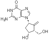 2-Amino-1,9-dihydro-9-[(1S,3R,4R)-4-hydroxy-3-(hydroxymethyl)-2-methylenecyclopentyl]-6H-purin-6-one molecular structure (CAS 1367369-80-9)