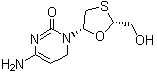 结构式 CAS# 136891-12-8, BCH 189; 4-氨基-1-[(2R,5S)-2-(羟基甲基)-1,3-氧硫杂环戊-5-基]-2(1H)-嘧啶酮
