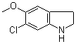 6-Chloro-2,3-dihydro-5-methoxy-1H-indole molecular structure (CAS 1369041-89-3)