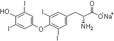 D-Thyroxine monosodium salt molecular structure (CAS 137-53-1)