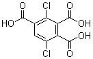 structure of CAS# 137071-78-4, 2,5-Dichloro-1,3,4-benzenetricarboxylic acid;3,6-Dichlorotrimellitic acid
