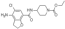 4-[[(4-Amino-5-chloro-2,3-dihydro-7-benzofuranyl)carbonyl]amino]-1-piperidinecarboxylic acid ethyl ester molecular structure (CAS 137211-63-3)