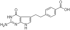 4-[2-(2-Amino-4,7-dihydro-4-oxo-1H-pyrrol[2,3-d]pyrimidin-5-yl)ethyl]benzoic acid molecular structure (CAS 137281-39-1)