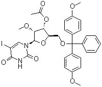 5'-O-[Bis(4-methoxyphenyl)phenylmethyl]-5-iodo-2'-O-methyluridine 3'-acetate molecular structure (CAS 1374692-34-8)
