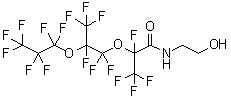 2,3,3,3-Tetrafluoro-2-[1,1,2,3,3,3-hexafluoro-2-(1,1,2,2,3,3,3-heptafluoropropoxy)propoxy]-N-(2-hydroxyethyl)propanamide molecular structure (CAS 137506-19-5)