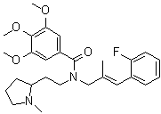 N-[(2E)-3-(2-Fluorophenyl)-2-methyl-2-propen-1-yl]-3,4,5-trimethoxy-N-[2-(1-methyl-2-pyrrolidinyl)ethyl]benzamide molecular structure (CAS 1378524-41-4)