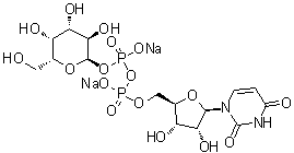 structure of CAS# 137868-52-1, UDP-galactose disodium salt;Uridine 5'-(trihydrogen diphosphate) P'-alpha-D-galactopyranosyl ester disodium salt