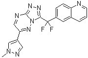 6-[Difluoro[6-(1-methyl-1H-pyrazol-4-yl)-1,2,4-triazolo[4,3-b][1,2,4]triazin-3-yl]methyl]quinoline molecular structure (CAS 1380344-62-6)