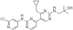 1-[[2-[(2-Chloro-4-pyridinyl)amino]-4'-(cyclopropylmethyl)[4,5'-bipyrimidin]-2'-yl]amino]-2-methyl-2-propanol molecular structure (CAS 1383716-33-3)