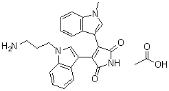 3-[1-(3-Aminopropyl)-1H-indol-3-yl]-4-(1-methyl-1H-indol-3-yl)-1H-pyrrole-2,5-dione monoacetate molecular structure (CAS 138516-31-1)