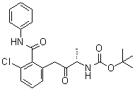 结构式 CAS# 1386861-47-7, N-[(1S)-3-[3-氯-2-[(苯基氨基)羰基]苯基]-1-甲基-2-氧代丙基]氨基甲酸叔丁酯
