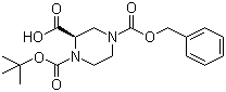 结构式 CAS# 138775-02-7, (2R)-哌嗪-1,2,4-三羧酸 4-苄酯 1-叔丁酯