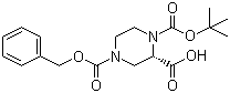 (S)-N-1-Boc-N-4-Cbz-2-哌嗪甲酸分子结构 (CAS 138775-03-8)