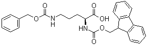 结构式 CAS# 138775-07-2, N2-[芴甲氧羰基]-N5-[苄氧羰基]-L-鸟氨酸