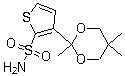 3-(2,5,5-三甲基-1,3-二氧己环-2-基)-2-噻吩磺酰胺分子结构 (CAS 138890-87-6)