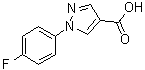 structure of CAS# 138907-81-0, 1-(4-Fluorophenyl)-1H-pyrazole-4-carboxylic acid