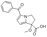 structure of CAS# 1391053-45-4, Ketorolac EP Impurity D;(+/-)-5-Benzoyl-1-methoxy-2,3-dihydro-1H-pyrrolizine-1-carboxylic acid