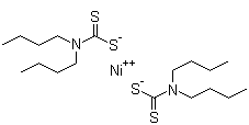 结构式 CAS# 13927-77-0, 二丁基二硫代氨基甲酸镍; 防老剂 NBC
