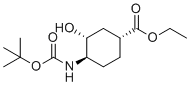 (1R,3R,4R)-ethyl 4-(tert-butoxycarbonylamino)-3-hydroxycyclohexanecarboxylate molecular structure (CAS 1392745-70-8)