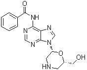 (2R-cis)-N-[9-[6-(Hydroxymethyl)-2-morpholinyl]-9H-purin-6-yl]benzamide molecular structure (CAS 139290-78-1)