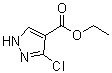 structure of CAS# 1393667-83-8, 3-Chloro-1H-pyrazole-4-carboxylic acid ethyl ester;Ethyl 3-chloro-1H-pyrazole-4-carboxylate