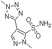 1-Methyl-4-(2-methyl-2H-tetrazol-5-yl)-1H-pyrazole-5-sulfonamide molecular structure (CAS 139481-22-4)