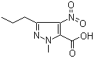 结构式 CAS# 139756-00-6, 1-甲基-4-硝基-3-丙基-1H-吡唑-5-甲酸