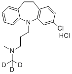 3-(2-chloro-5,6-dihydrobenzo[b][1]benzazepin-11-yl)-N-methyl-N-(trideuteriomethyl)propan-1-amine hydrochloride molecular structure (CAS 1398065-86-5)
