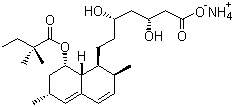 Simvastatin ammonium salt molecular structure (CAS 139893-43-9)