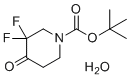 3,3-二氟-4-氧代-1-哌啶羧酸1,1-二甲基乙基酯水合物(1:1)分子结构 (CAS 1400264-85-8)