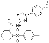 structure of CAS# 1401242-74-7, (2R)-N-[4-(4-Methoxyphenyl)-2-thiazolyl]-1-[(4-methylphenyl)sulfonyl]-2-piperidinecarboxamide