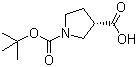 (S)-N-Boc-pyrrolidine-3-carboxylic acid molecular structure (CAS 140148-70-5)