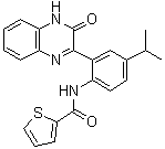 structure of CAS# 1404437-62-2, N-[2-(3,4-Dihydro-3-oxo-2-quinoxalinyl)-4-(1-methylethyl)phenyl]-2-thiophenecarboxamide;ML 281