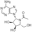 1-((2R,3S,4R,5R)-2-(6-氨基-9H-嘌呤-9-基)-3,4-二羟基-5-(羟基甲基)吡咯烷-1-基)乙酮分子结构 (CAS 14062-45-4)