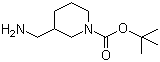 structure of CAS# 140645-23-4, (R)-N-Boc-3-aminomethylpiperidine;3-(Aminomethyl)-1-Boc-piperidine; tert-Butyl 3-(aminomethyl)piperidine-1-carboxylate; 3-Aminomethyl-piperidine-1-carboxylic acid tert-butyl ester
