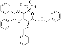 结构式 CAS# 140658-50-0, 2,3,4,6-四-O-苄基-1-二氯甲基-D-吡喃葡萄糖