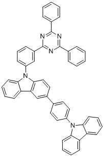 3-(4-(9H-Carbazol-9-yl)phenyl)-9-(3-(4,6-diphenyl-1,3,5-triazin-2-yl)phenyl)-9H-carbazole molecular structure (CAS 1407183-70-3)