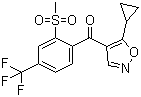 structure of CAS# 141112-29-0, Isoxaflutole;5-Cyclopropyl-4-[2-(methylsulfonyl)-4-(trifluoromethyl)benzoyl]isoxazole