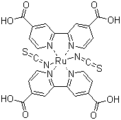 cis-Dithiocyanatobis(N,N'-2,2'-bipyridyl-4,4'-dicarboxylic acid)ruthenium molecular structure (CAS 141460-19-7)