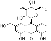 结构式 CAS# 1415-73-2, 芦荟甙; 芦荟大黄素甙