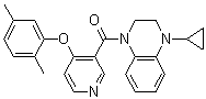 (4-Cyclopropyl-3,4-dihydro-1(2H)-quinoxalinyl)[4-(2,5-dimethylphenoxy)-3-pyridinyl]methanone molecular structure (CAS 1415407-60-1)