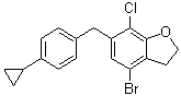 4-Bromo-7-chloro-6-[(4-cyclopropylphenyl)methyl]-2,3-dihydrobenzofuran molecular structure (CAS 1415477-23-4)