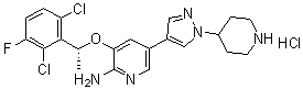 3-[(1R)-1-(2,6-Dichloro-3-fluorophenyl)ethoxy]-5-[1-(4-piperidinyl)-1H-pyrazol-4-yl]-2-pyridinamine hydrochloride molecular structure (CAS 1415560-69-8)