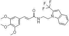 (2E)-N-[2-[2-(Trifluoromethyl)-1H-indol-1-yl]ethyl]-3-(3,4,5-trimethoxyphenyl)-2-propenamide molecular structure (CAS 1415716-58-3)