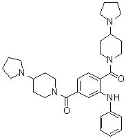 1,1'-[2-(Phenylamino)-1,4-phenylene]bis[1-[4-(1-pyrrolidinyl)-1-piperidinyl]methanone] molecular structure (CAS 1415800-43-9)