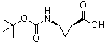 结构式 CAS# 1415964-02-1, (1S,2R)-2-[[叔丁氧羰基]氨基]环丙烷羧酸