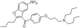(5-Amino-2-butyl-3-benzofuranyl)[4-[3-(dibutylamino)propoxy]phenyl]methanone molecular structure (CAS 141644-91-9)