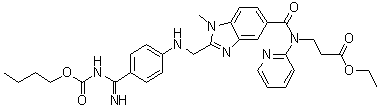 N-[[2-[[[4-[[(Butoxycarbonyl)amino]iminomethyl]phenyl]amino]methyl]-1-methyl-1H-benzimidazol-5-yl]carbonyl]-N-2-pyridinyl-beta-alanine ethyl ester molecular structure (CAS 1416446-43-9)