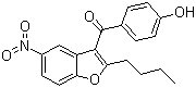 结构式 CAS# 141645-16-1, 2-丁基-3-(4-羟基苯甲酰基)-5-硝基苯并呋喃