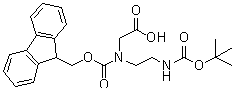 structure of CAS# 141743-15-9, 2-[[[(9H-Fluoren-9-yl)methoxy]carbonyl][2-[(tert-butoxycarbonyl)amino]ethyl]amino]acetic acid;N-[2-[[(1,1-Dimethylethoxy)carbonyl]amino]ethyl]-N-[(9H-fluoren-9-ylmethoxy)carbonyl]glycine